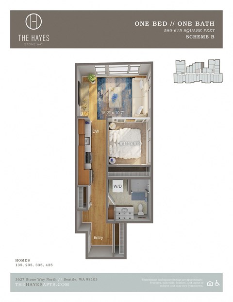 The Hayes on Stone Way Apartments 1x1 C1
